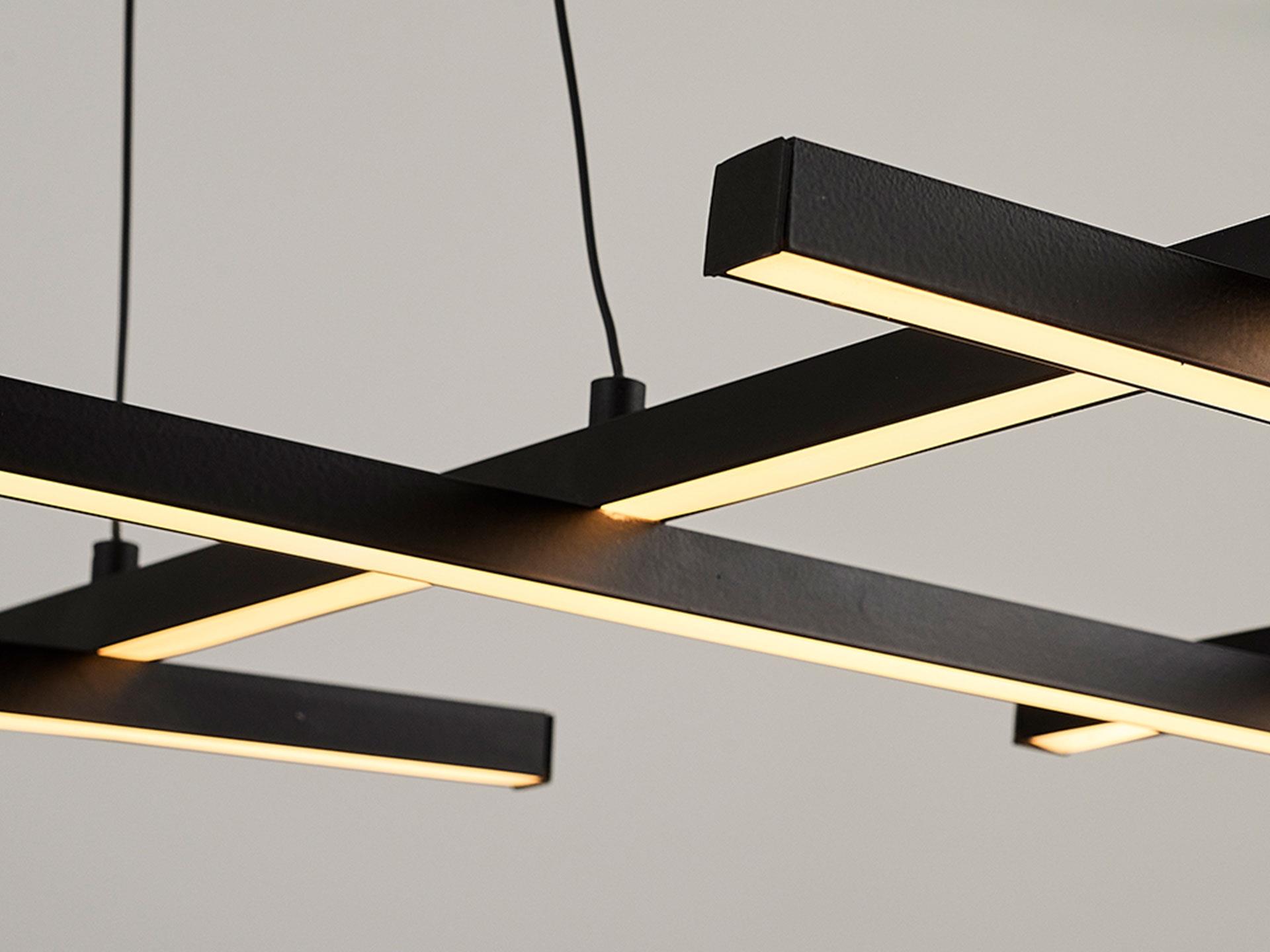 3150-4A Zigzag Mikado Pendant Lamp Black