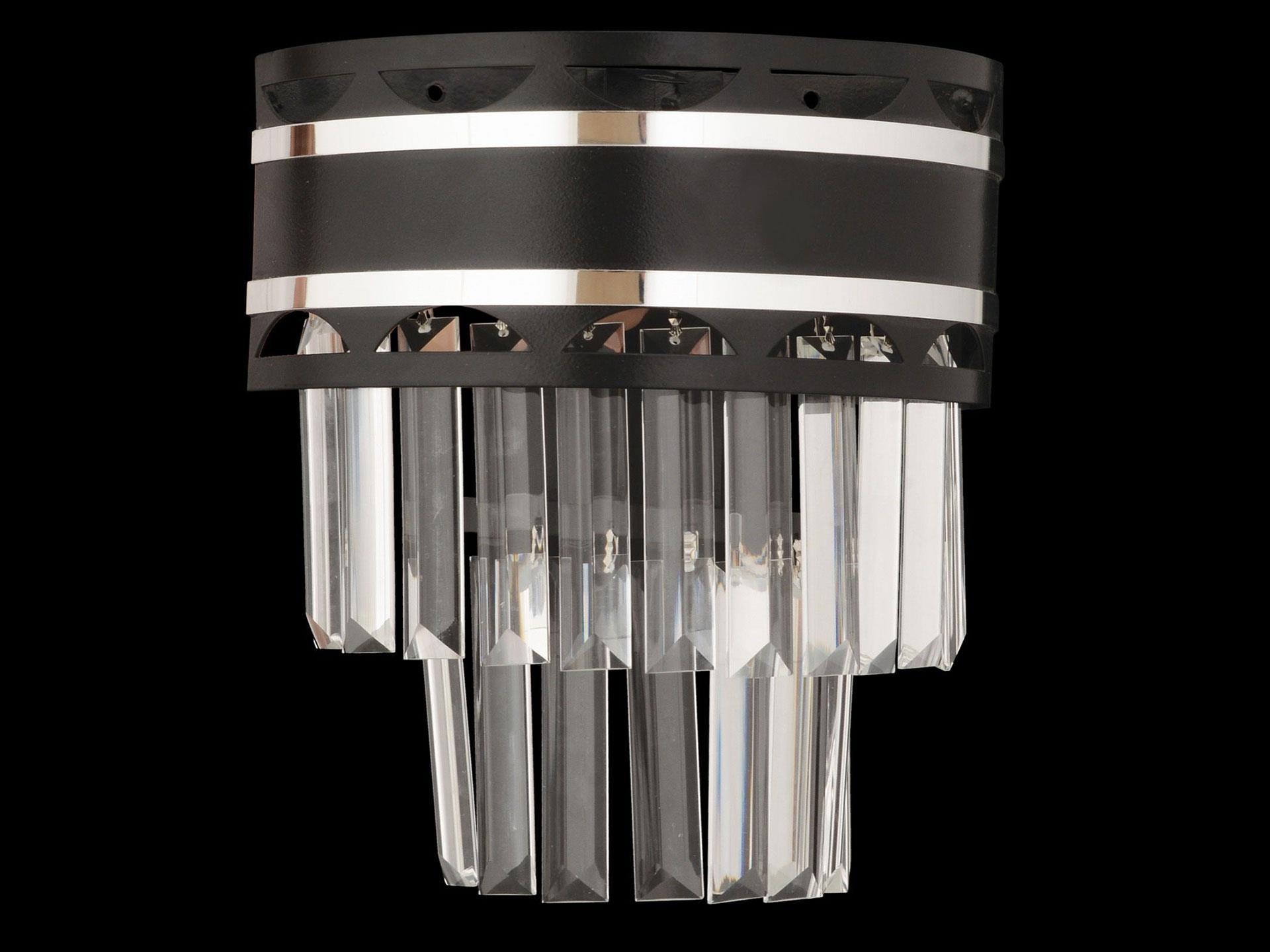 Luxury Hexa Chandelier Striped Wall Sconce Chrome Sconce Black Chrome