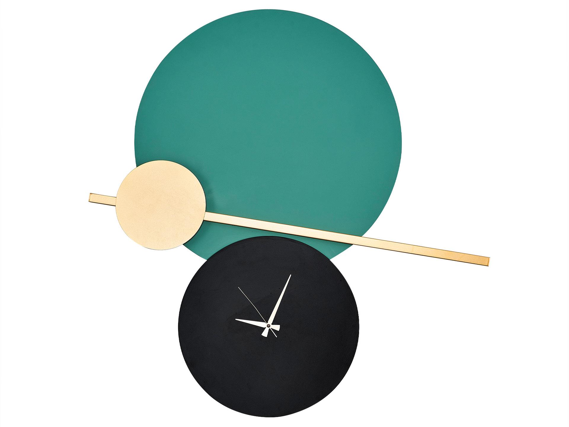 152-B Tika Wall Sconce with Clock Green + Black