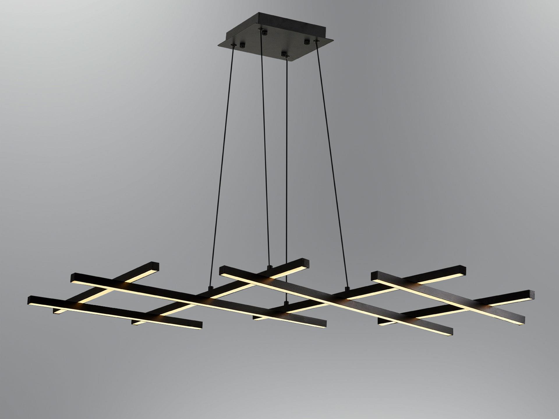 3150-4A Zigzag Mikado Pendant Lamp Black