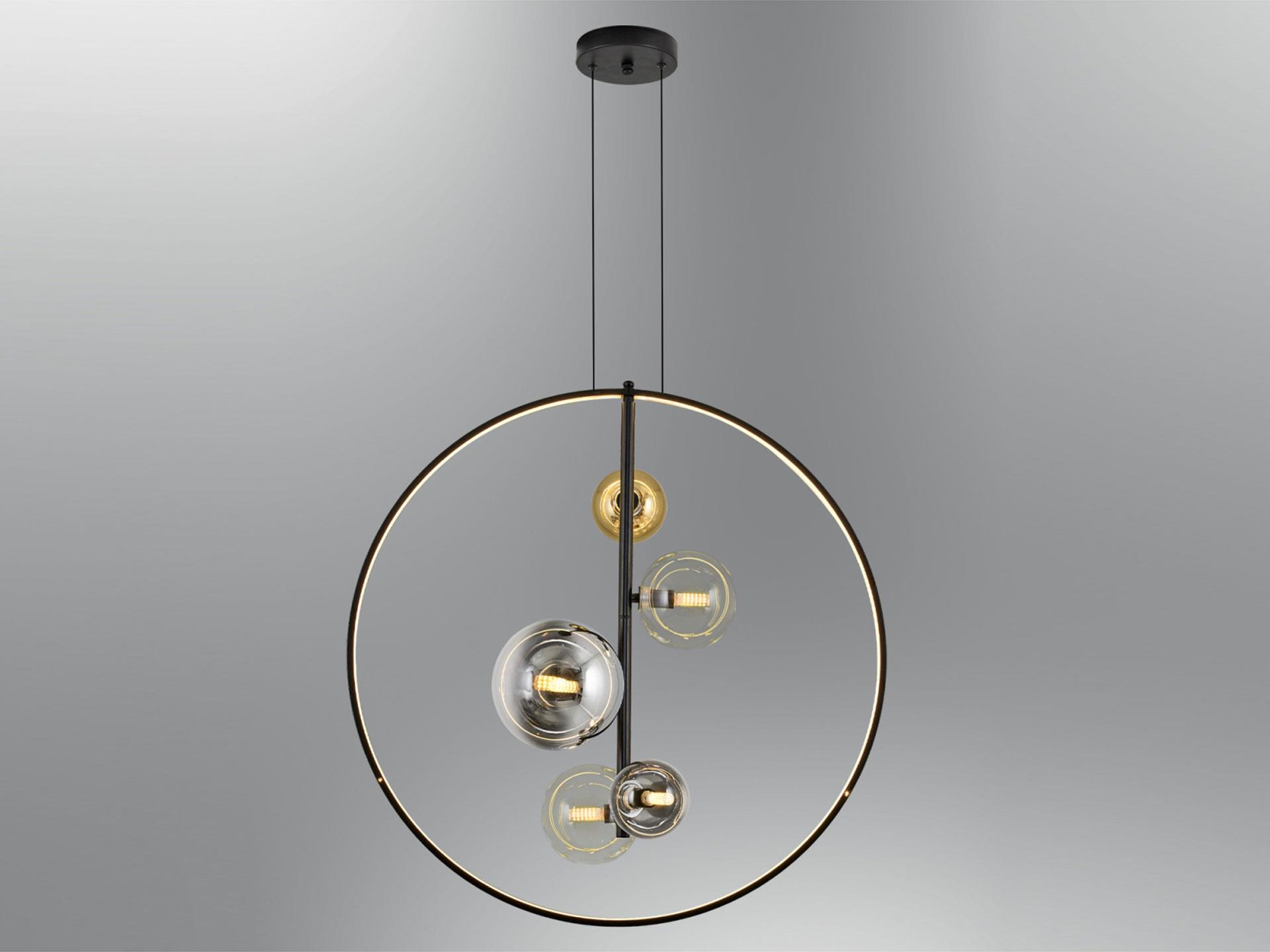 3116D-80 Velos 80's Vertical Circle Pendant Lamp Matt Black