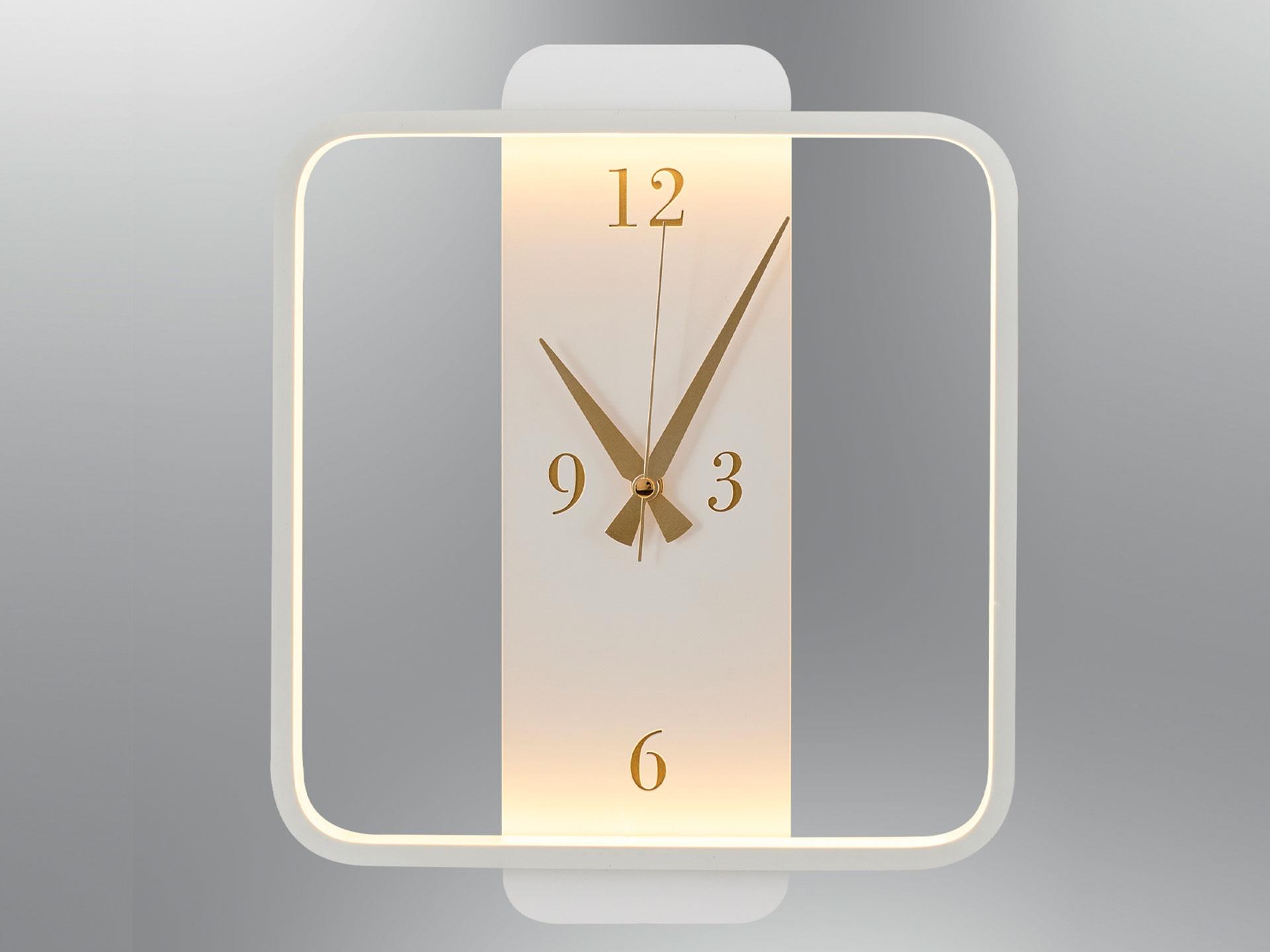 151-APL-01 Ora Square Led Wall Clock Wall Sconce White