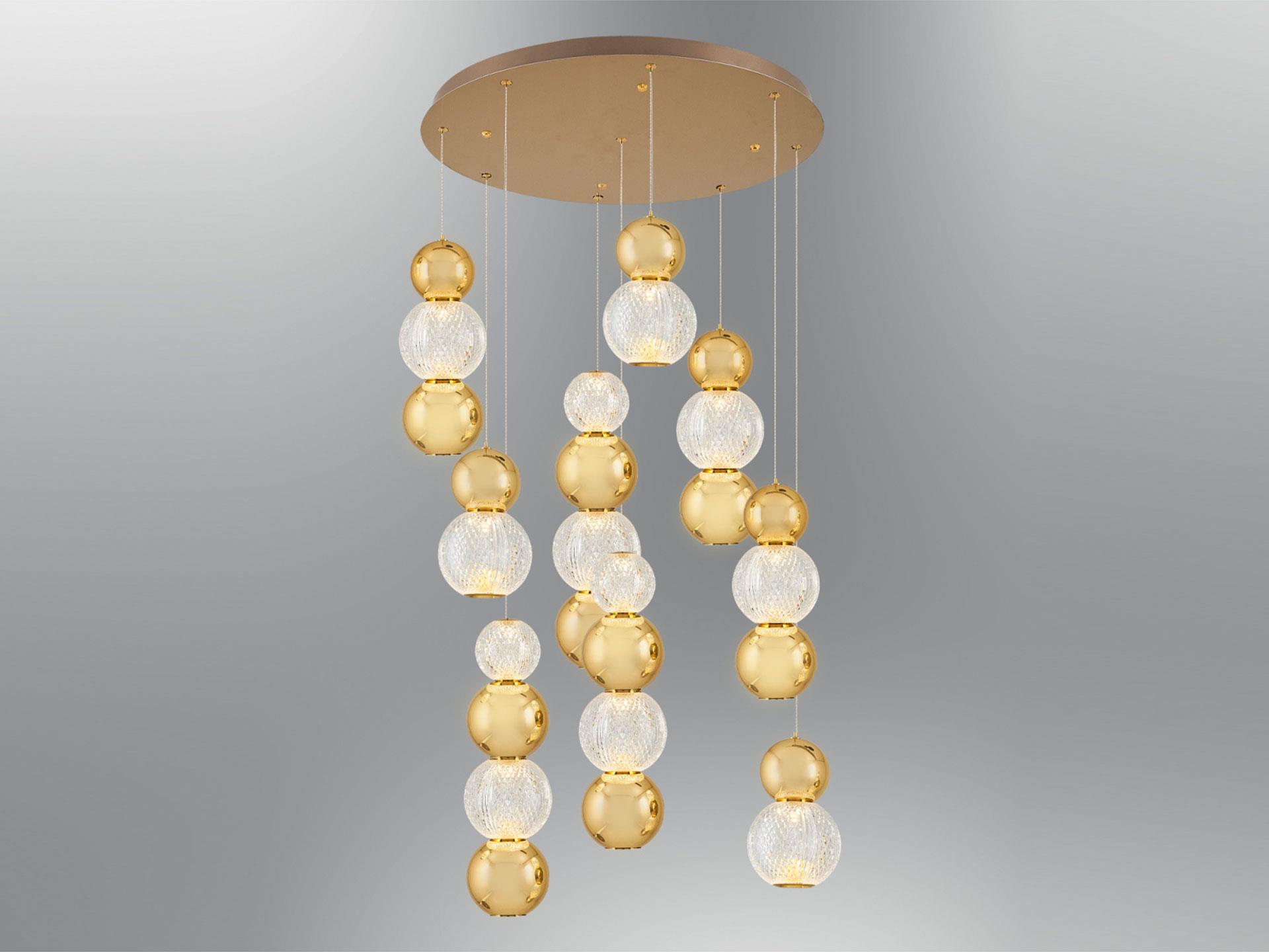 4136-9A-03 9 Solar Pendant Lamp Chandelier Yellow