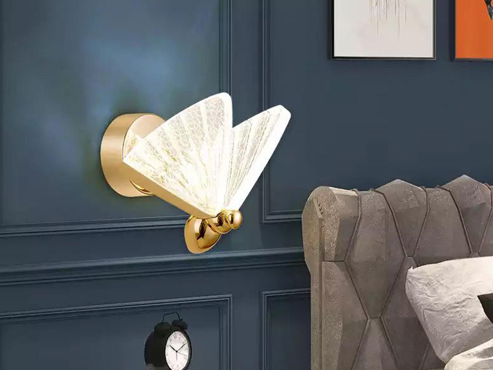 Modern Design Crystal Glass Butterfly Led Sconce