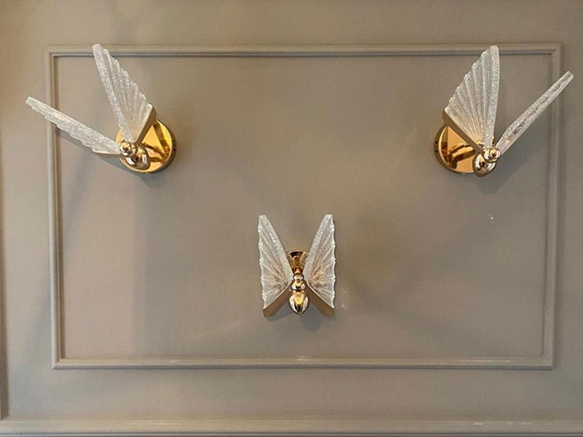 Modern Design Crystal Glass Butterfly Led Sconce