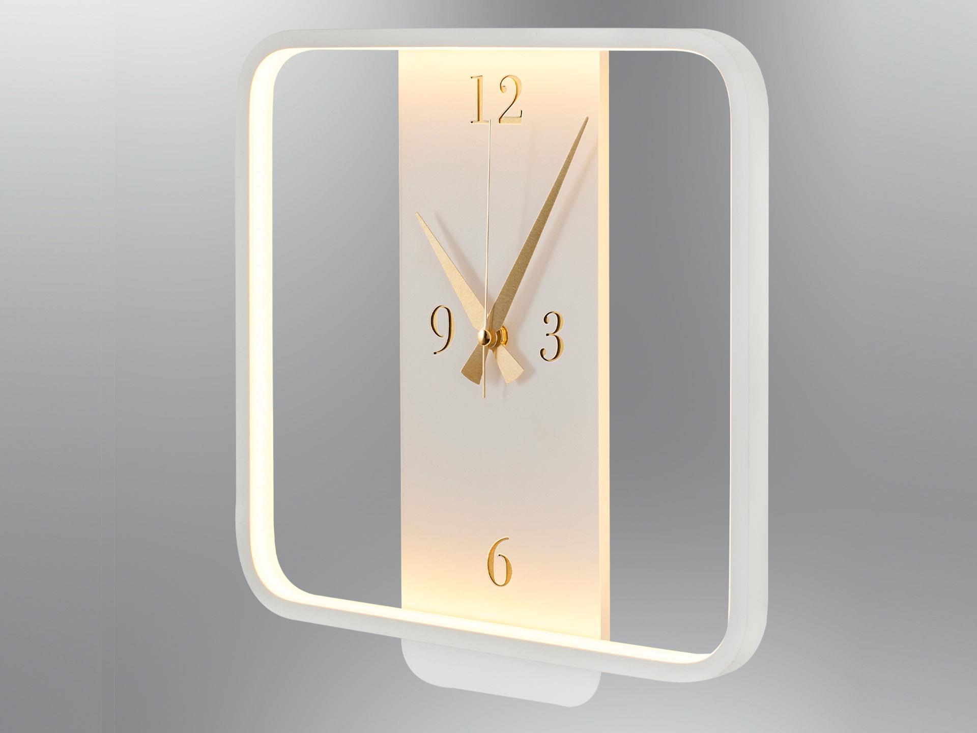 151-APL-01 Ora Square Led Wall Clock Wall Sconce White